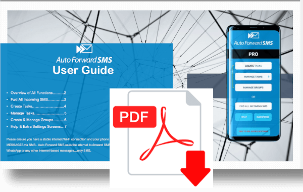 Auto Forward SMS pdf user guide